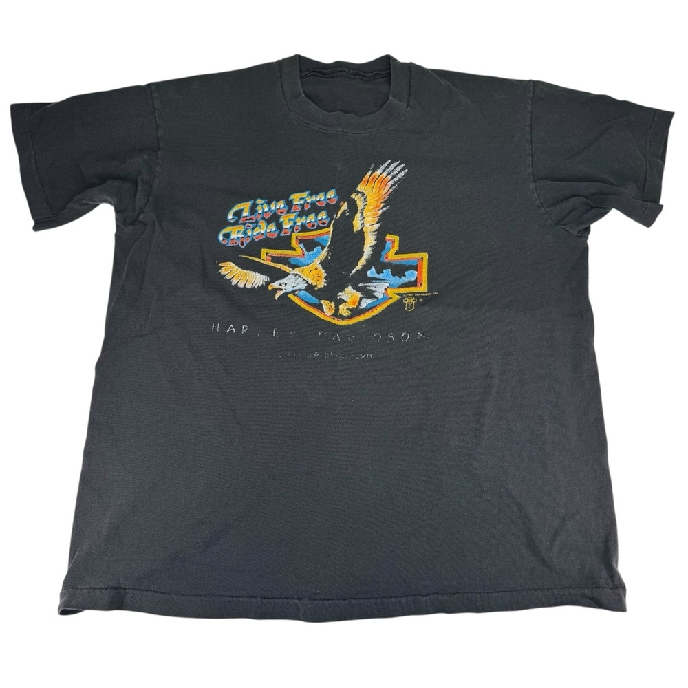 1987 Harley Davidson Live Free Ride Free T Shirt XL